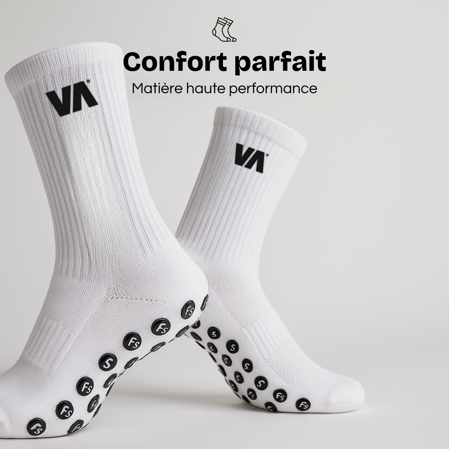 Novary Grip - Chaussettes de football antidérapantes